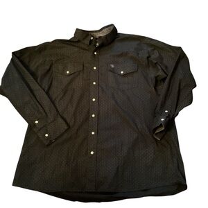 Ariat Relentless Black Pattern Casual Snap Button Western Shirt XXL